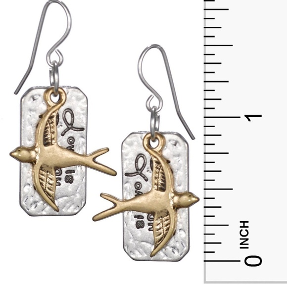 JEWELRY NEXUS LOVE Is My Religion Boho Hammered Finish Earrings - Picture 1 of 3